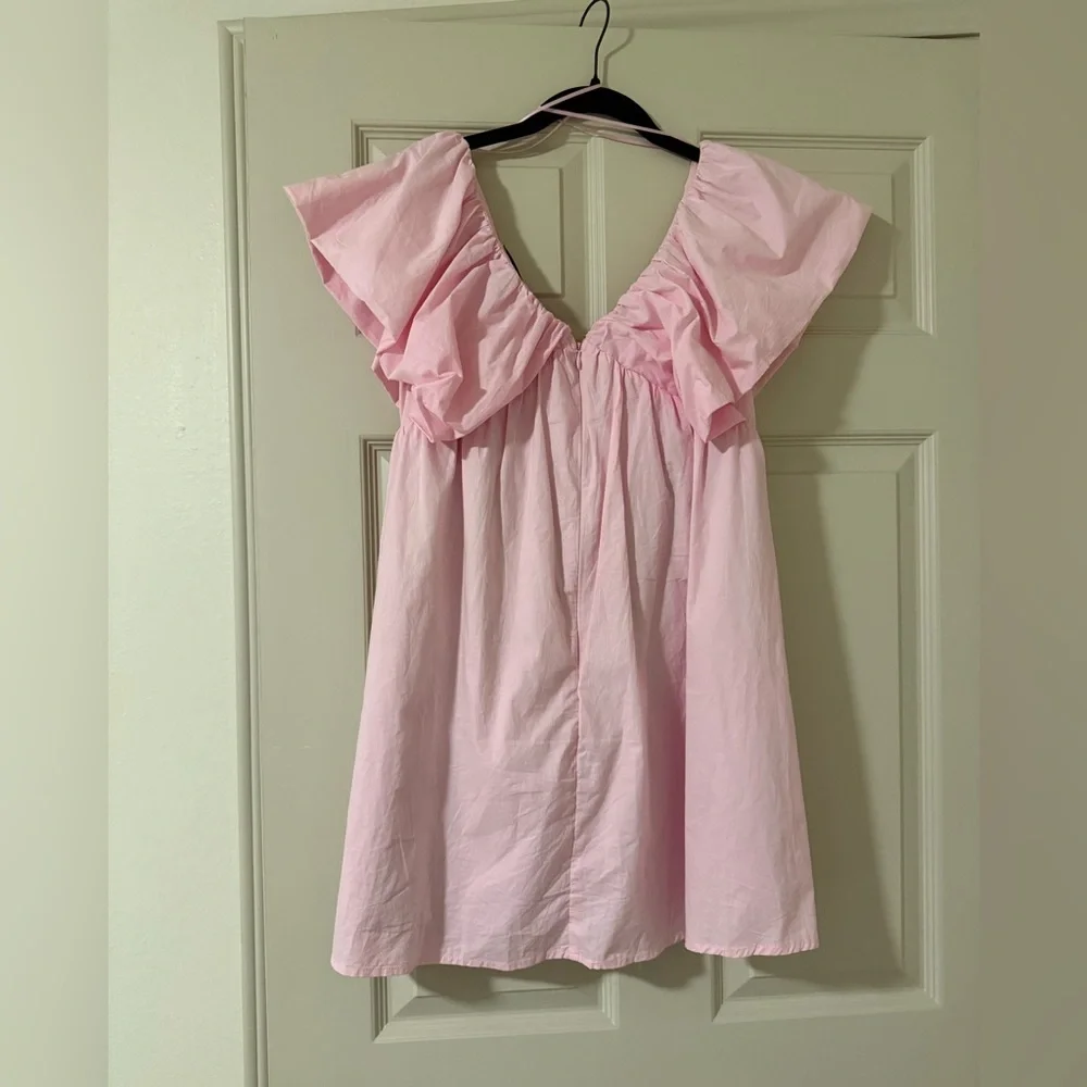 Pink Ruffled Mini Dress - Picture 2 of 3